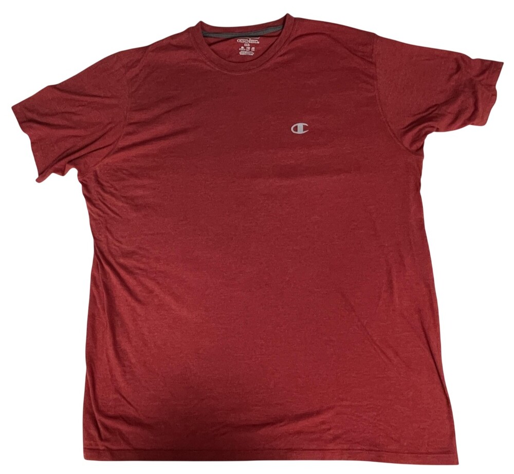 Champion Vapor Cotton 2XL Red Performance T-Shirt Short Sleeve Athletic Mens